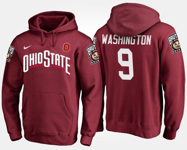 Ohio State Buckeyes Adolphus Washington Men's #9 Scarlet College Football Hoodie 2404QJTL1